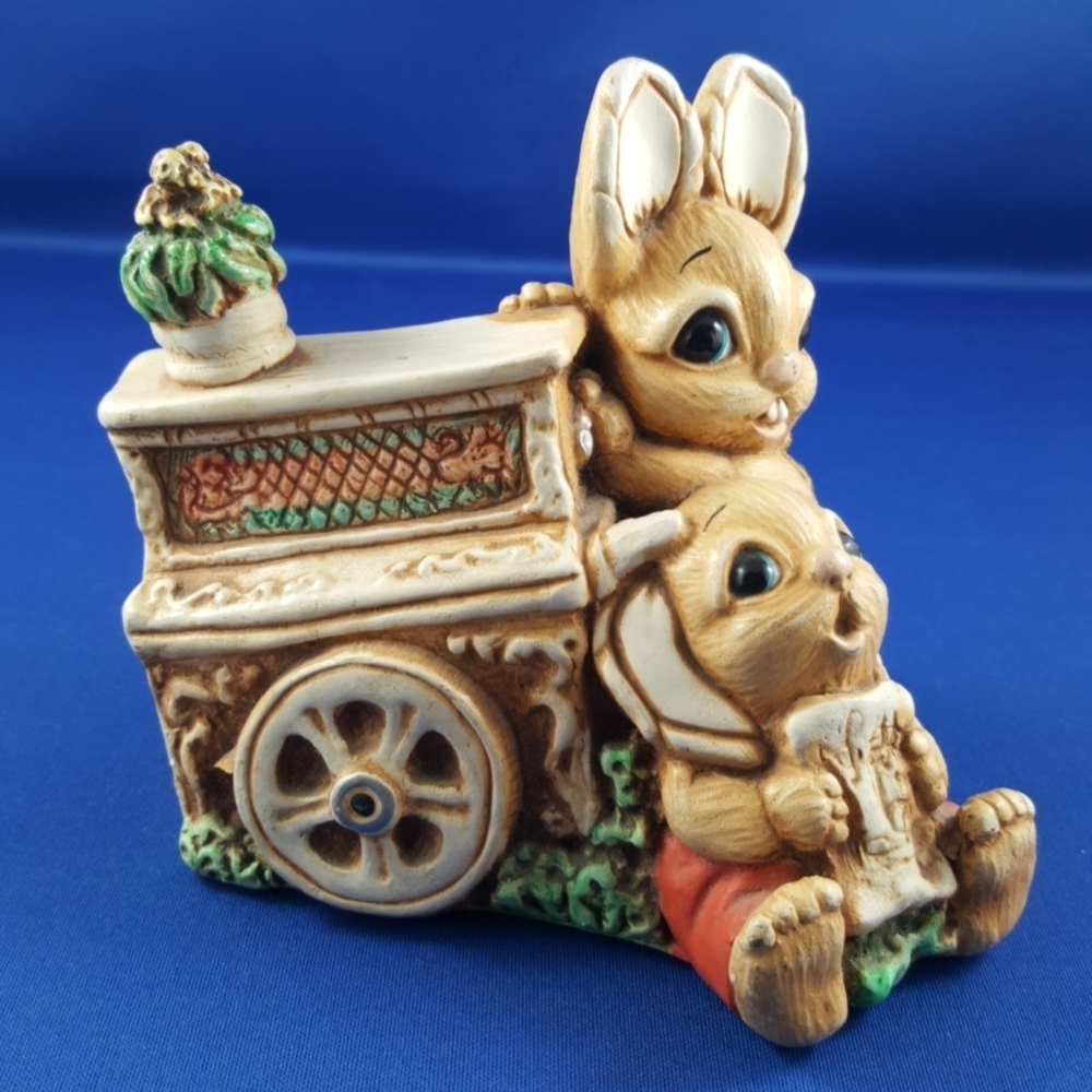 VTG Woodlander Bunnies Figurine, Organ Grinder Street Musicians - 4 …
